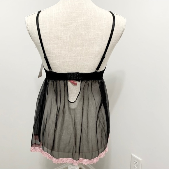 Frilly Pink Babydoll Tulle Chemise M NWT - Picture 2 of 8